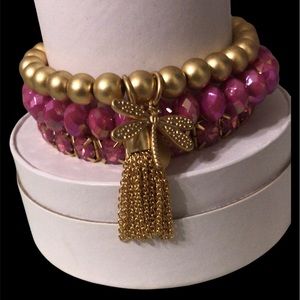 Bomb party Dazzling Dragonfly bracelet stack .